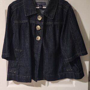 Baccini cropped women's plus size denim jacket size 3x